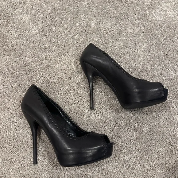 Gucci Black Peep Toe Heels - Picture 8 of 11